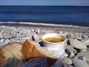 Takeaway cafe by the beach at Spey Bay